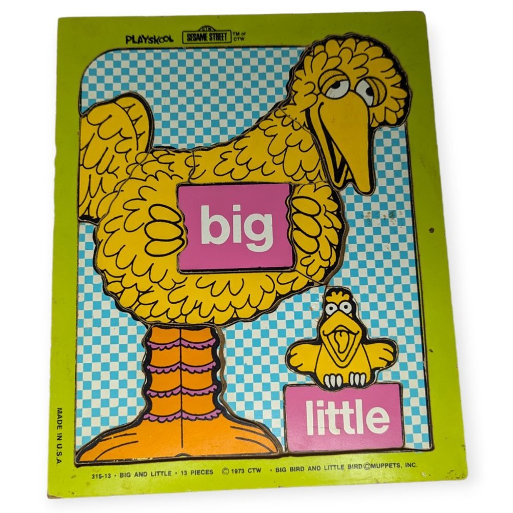 Vintage 1973 Playskool Sesame Street Big Bird Puzzle